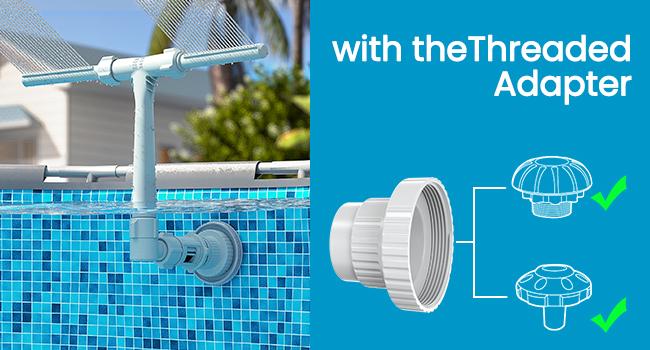 Poolhacker Pool Fountain for Above-ground Pool & Inground Pool Outdoor Waterfall Spray Installation Poolfountain Waterfountain