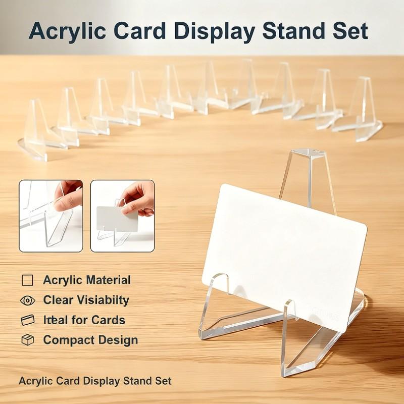 Acrylic Card Display Stand, 10pcs/set Transparent Card Display Racks, Card Storage Rack for PSA Graded Card, Trading Cards, Sports Cards, Desk Accessory, Desk Organizer, Card Holder, Office Desk Accessories, Desk Organizer Tidy, Table Organizers 20pcs
