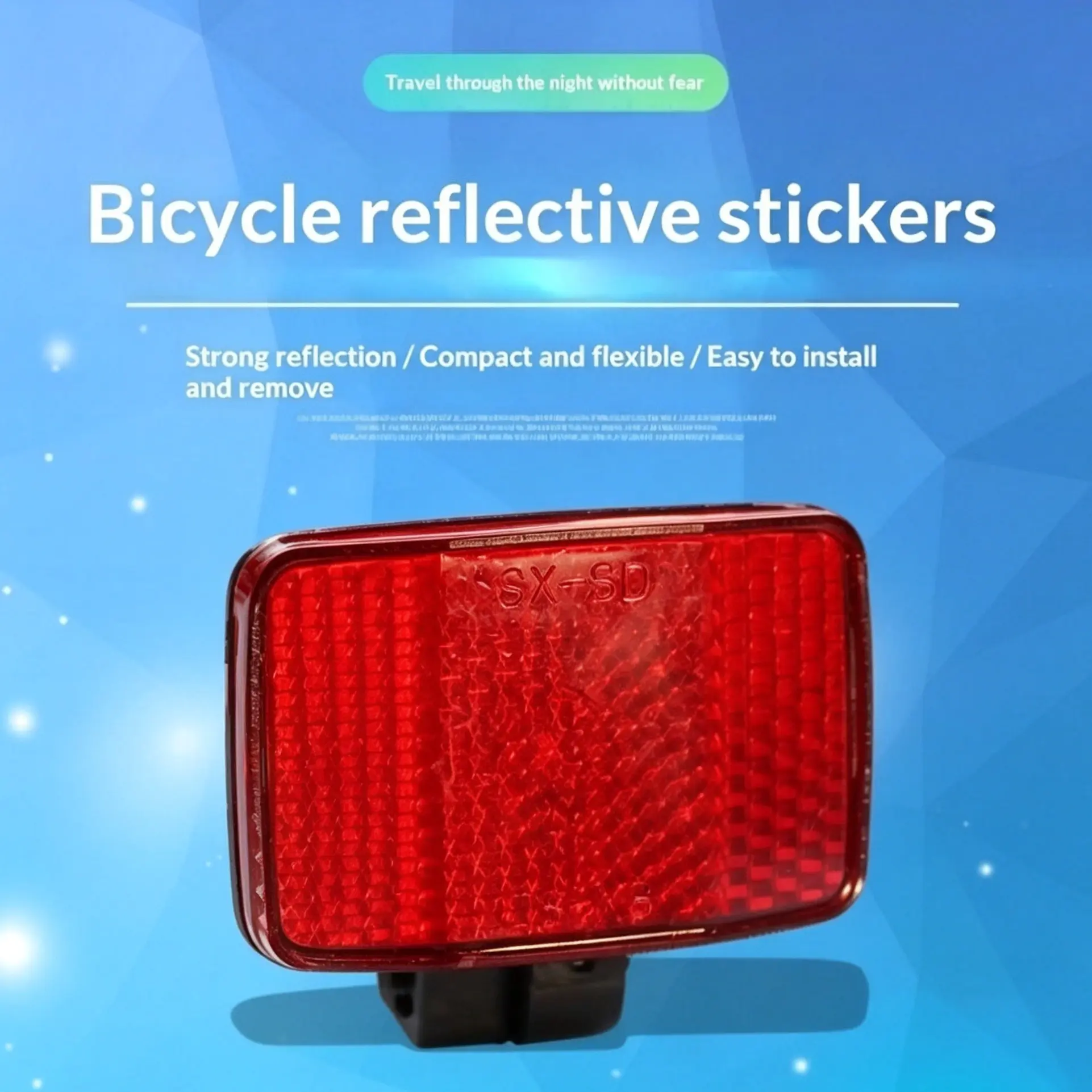 Bicycle Plastic Reflective Tail Light Plate, Front Rear Safety Warning Reflector Accessories for Mountain Bike Rack Night Cycling