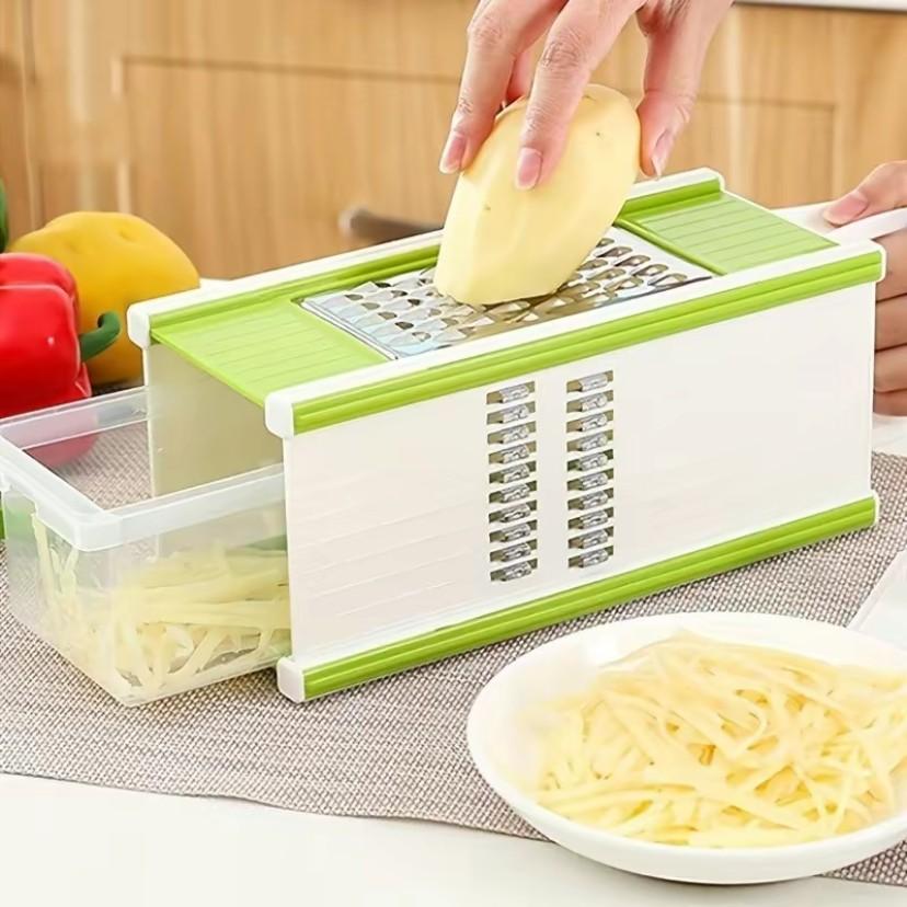 5 in 1 Multifunctional Square Grater, 5 Sided Blade, Fast Fruit & Vegetable Prep, Must-Have Kitchen Tool