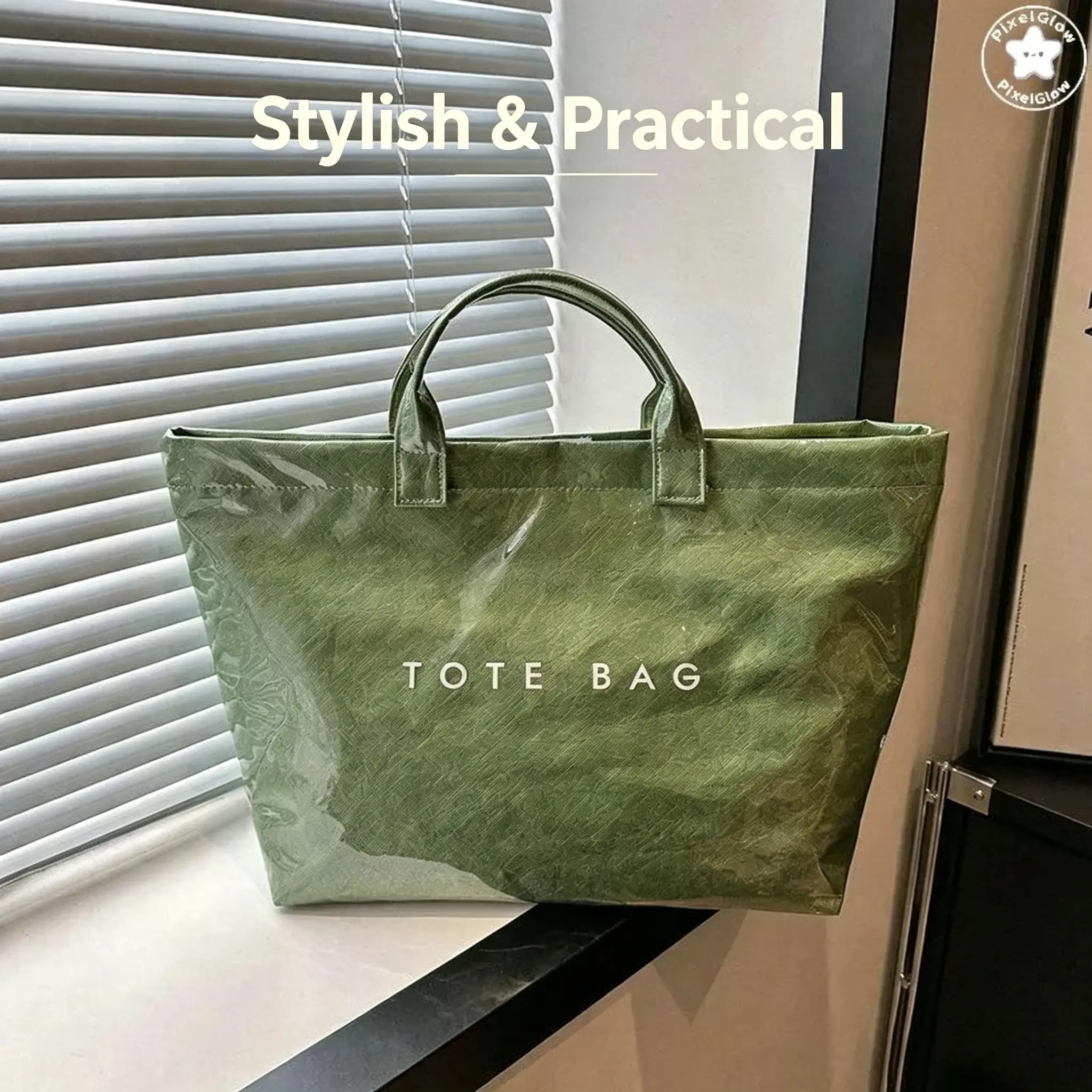 Women’s Waterproof Vintage Letter Print Tote Work Bag, Large-Capacity Lightweight Reusable Tool Organizer for Gym Travel, Work Bags, Tote Bags