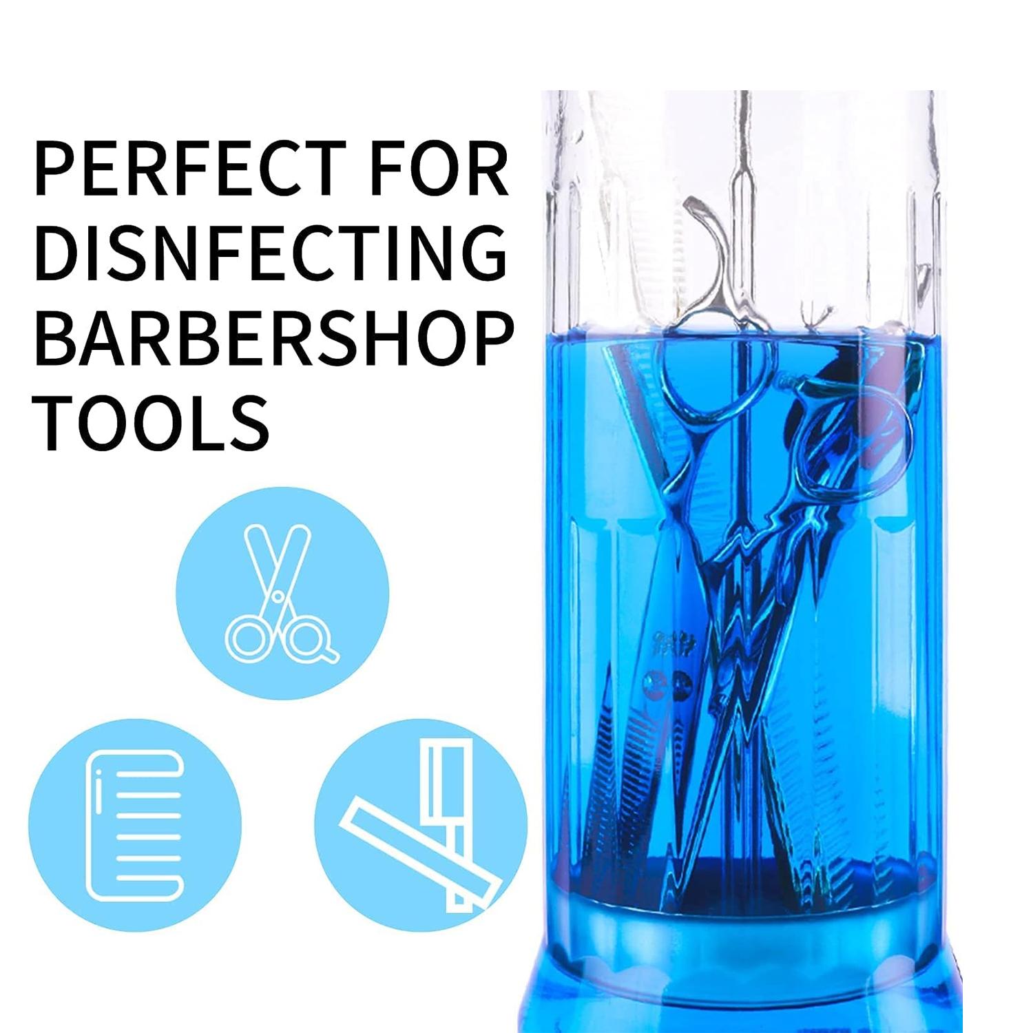 Glass Disinfectant Jar, 50 Oz Large Sterilizing Jar for Manicure & Pedicure Implements, Salon Barber Tools - 11.7"H x 3.8"W Bottles Cover foot callus remover Carving Pad foot callus remover nail drill foot callus remover nail drill