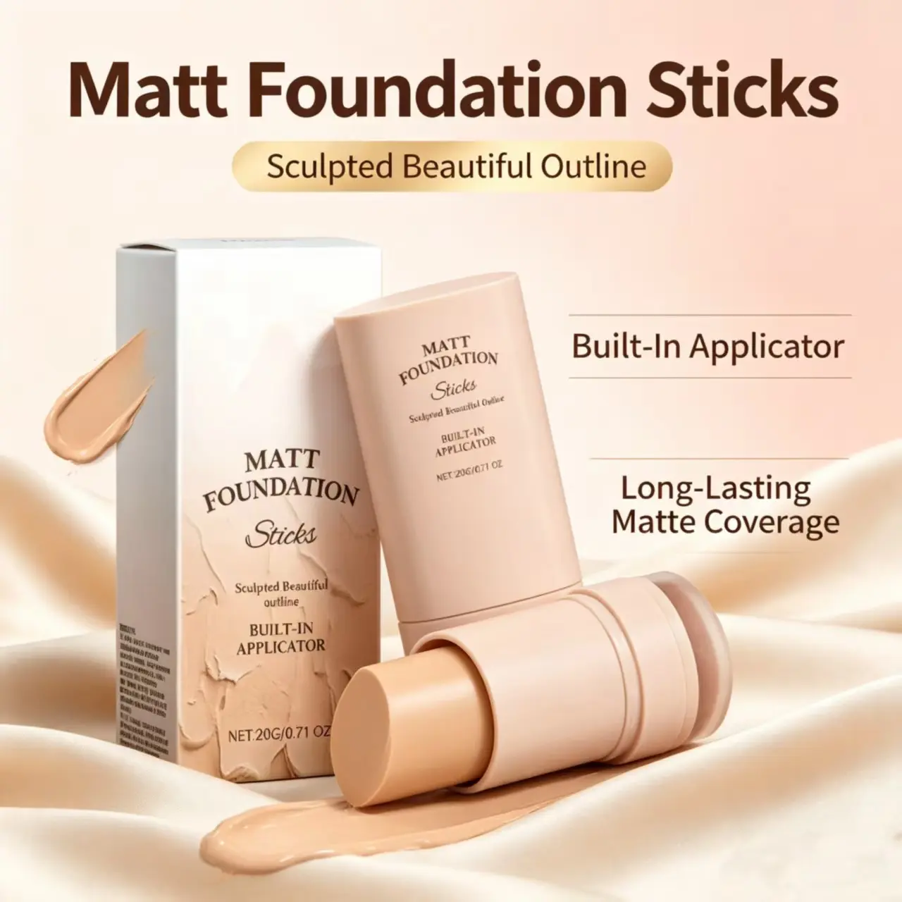 Beauty Forever Hydrating Lightweight Silicon-Based Serum Foundation Stick with SPF 50 - Sheer Cover Up, Brightens Skin, Moisture Boost, Easy Blending, Lid Application, Radiant Water-Tint for Olive Skin, Daily Wear, 1 Size