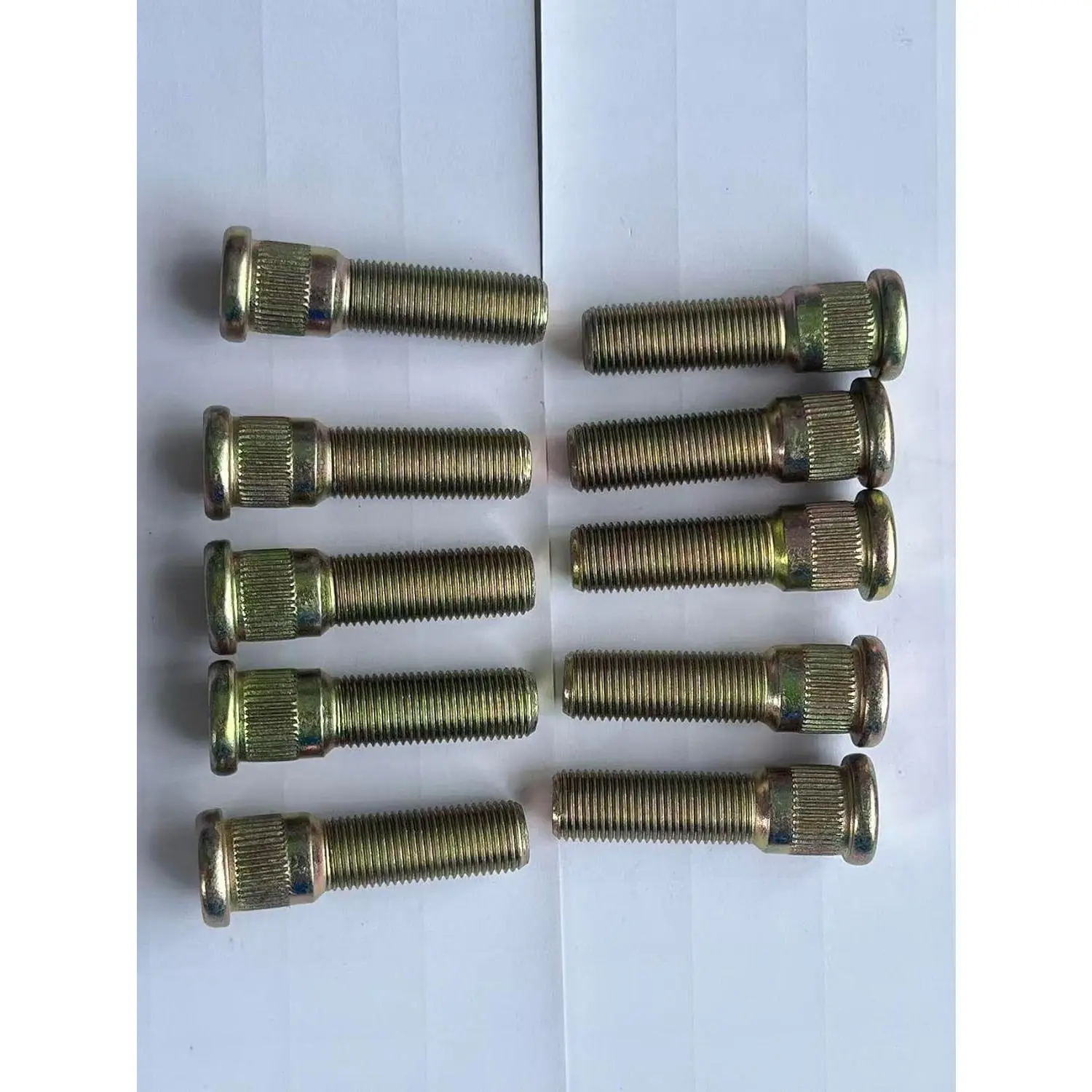 10pcs 1/2"-20 x 2" UHL 0.61" Knurl Press-in Wheel Studs Replacement for 3500-7000lbs Trailer Axle Hub