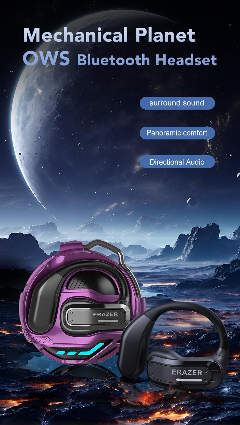 Erazer X8 Open Earphones, Wireless Bluetooth Earbuds HIFI Sports Headphones OWS Excellent Music Sound Quality, Touch Control, 60 Hours Of Long Play Time, Professional Sweat and Rainproof, Suitable For Work, Music and Running