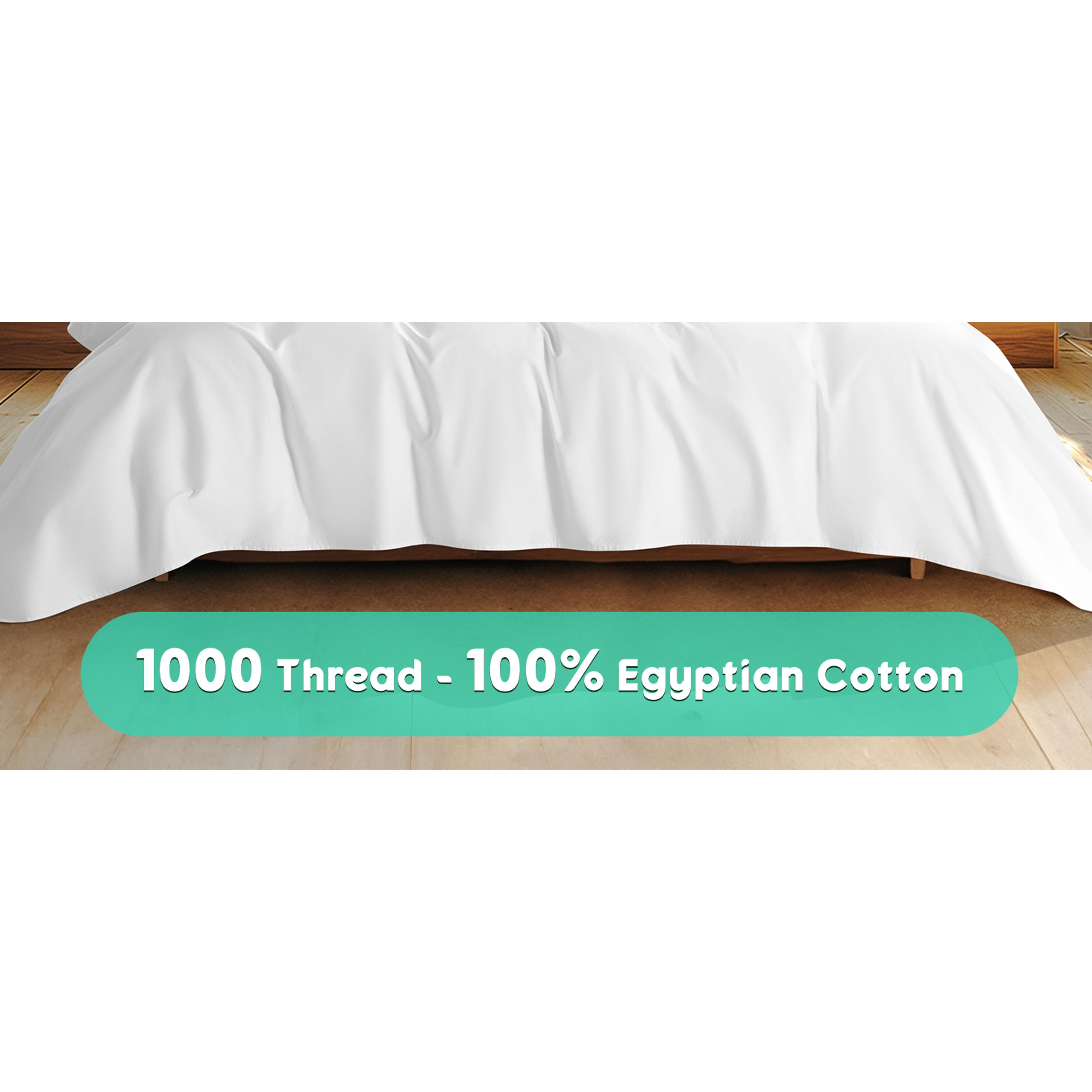 100% Egyptian Cotton Sheets Set - 1000 High Thread Count, Luxury 5-Star Hotel Sateen Bed Sheets, Soft, Breathable Long Staple Sheets, Fit up to 16" - 4 PC (White,Queen) 100% Egyptian Cotton Sheets Set - 1000 High Thread Count, Luxury 5-Star Hotel Sateen Bed Sheets, Soft, Breathable Long Staple Sheets, Fit up to 16" - 4 PC (White,Queen)