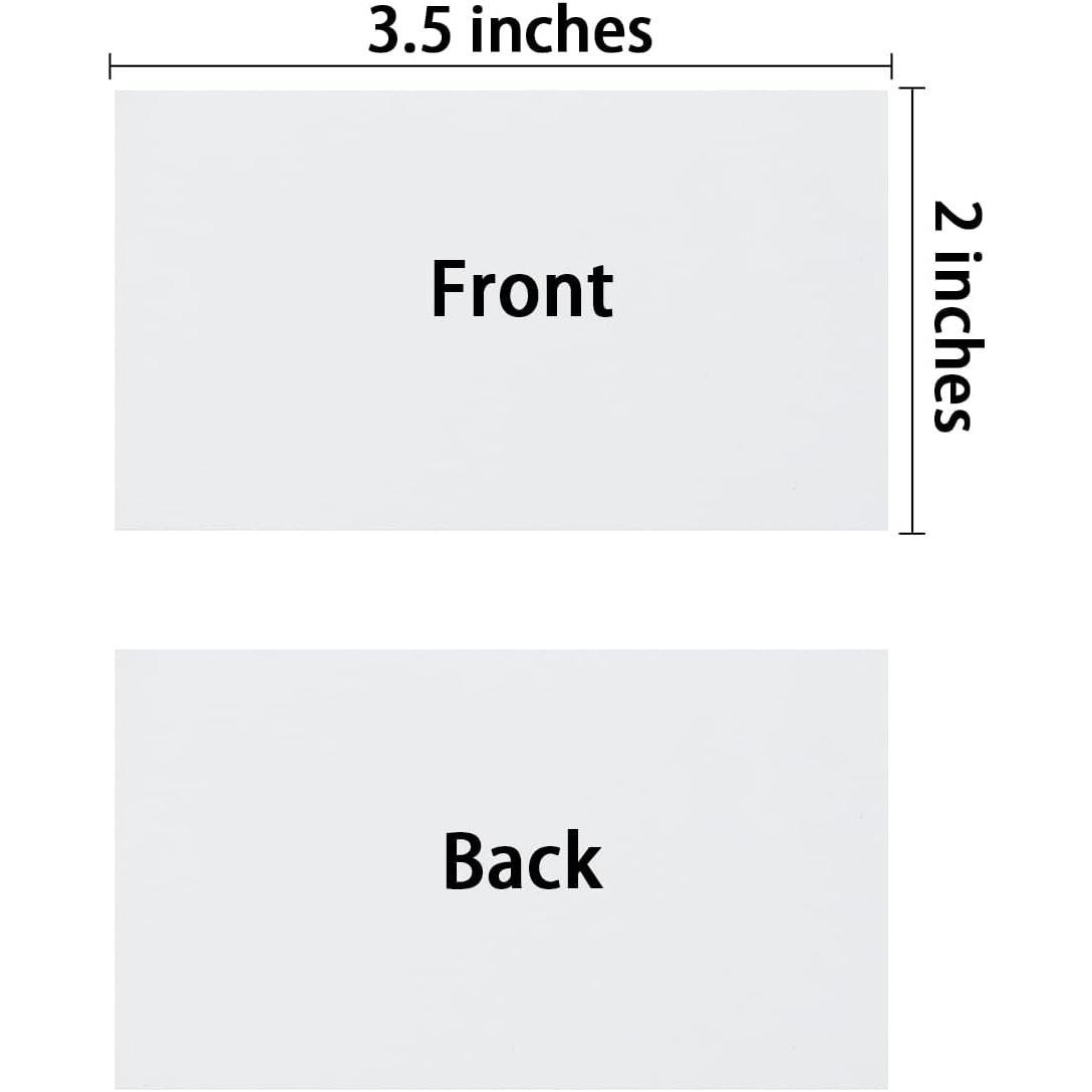 100 Pack Cardstock Blank Heavy Cards Stock, White, 2x3.5 inches | 250GSM Thick Paper, For Invitations, For Greeting Cards Making, For Postcards