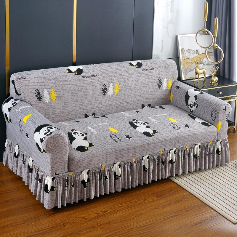 Cartoon Cat Pattern Sofa Cover, 1 Count Soft Comfortable Sofa Slipcover with Elastic Strap, Dustproof Sofa Protector for Home Living Room, Sofa Couch Covers