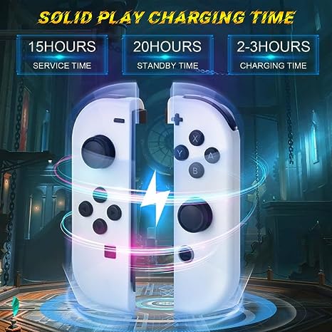 2026 Replacement Controllers for Switch Left & Right Wireless Joycon Compatible with Switch OLED / Lite 6-Axis Gyro Wake-up Vibration Durable Game Console Button Joystick Plug Blue Red