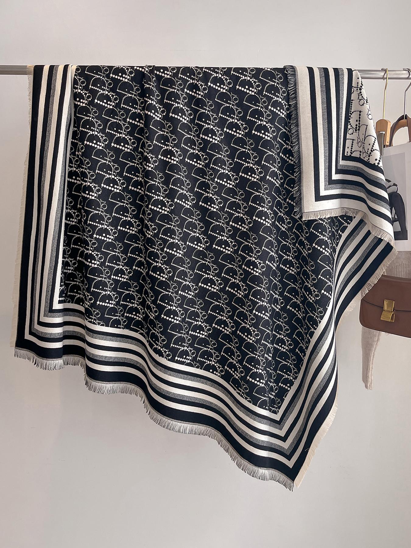 Women's Elegant Shawl Scarf, All-Over Print, Double-Sided Design, Warm Winter Outdoor Wrap, High-Quality Imitation Cashmere