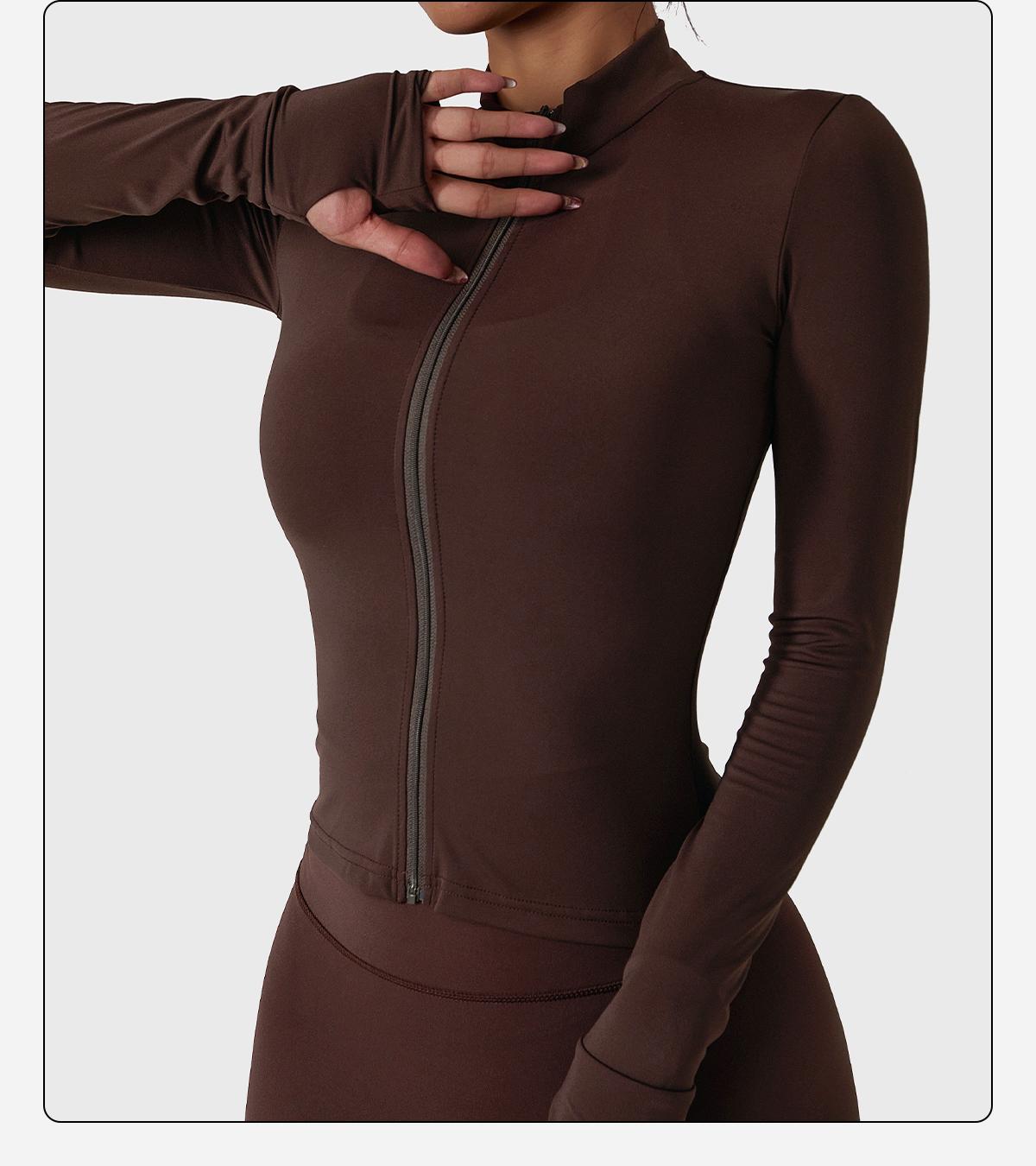 Women's Lightweight Full Zip Running Sports Jacket Workout Slim Yoga Sweatshirt with Thumbholes Athleisure Style SpringStatements