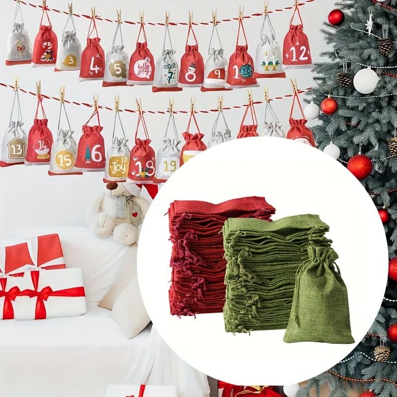 12 Pcs Hemp Drawstring Gift Bags, Reusable Holiday Craft Supplies, Wedding Favors Party Decor, Minimalist Style