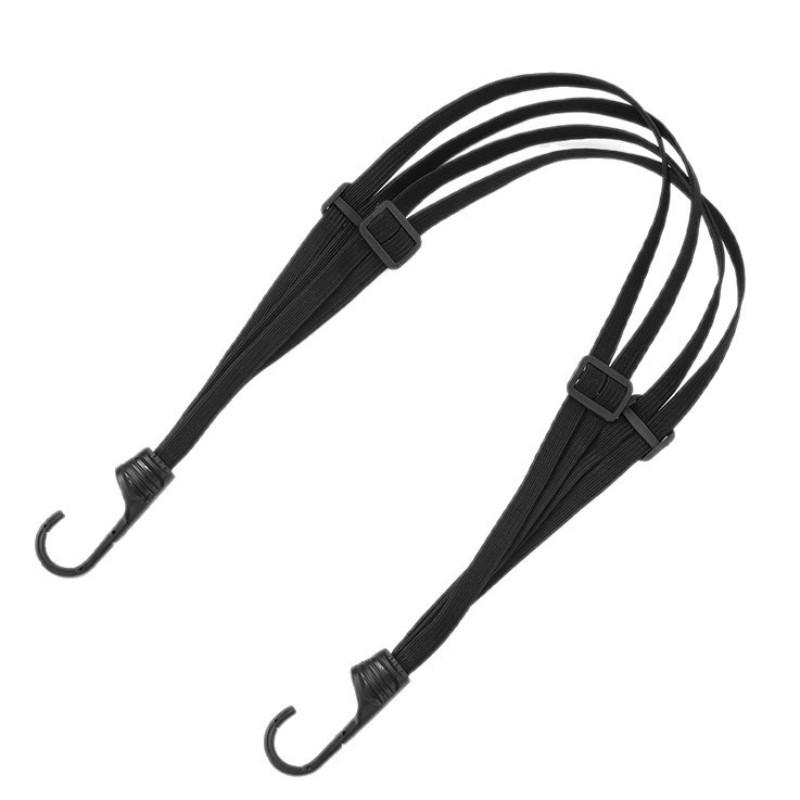 5pcs Universal Motorcycle Helmet Lanyard, Adjustable Elastic Rope with Dual Hooks, Four-Strand Split Binding Strap