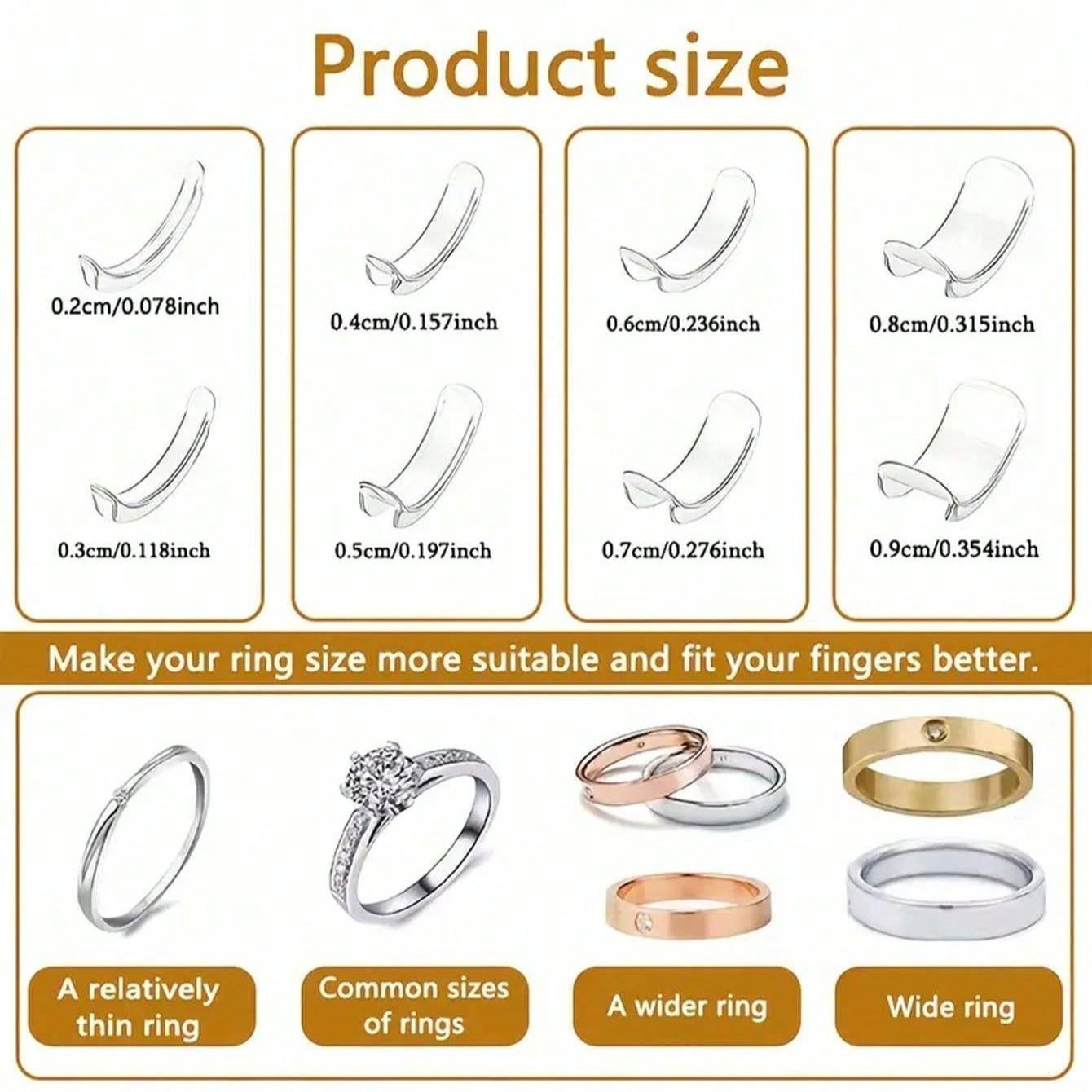Resin Ring Adjuster, Invisible Ring Size Adjustment Pad, Fits Loose Rings, All Finger Sizes, Comfortable and Protective, Transparent Material