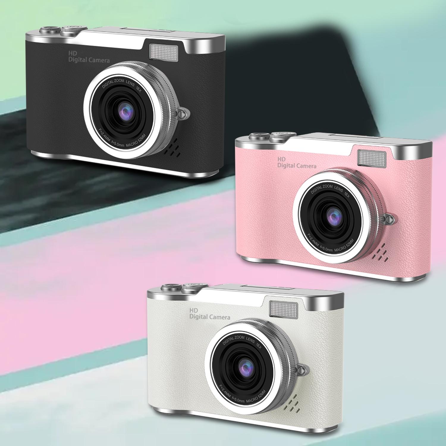 Portable Digital Cam, Student Camera, Compact Pocket Camera, 180° Degree Flip Screen Camera For Women, Entry-Level 1080P Pink Camera With 32GB Memory Card, Video Vlog, Photography, Birthday, Christmas New Year Gift