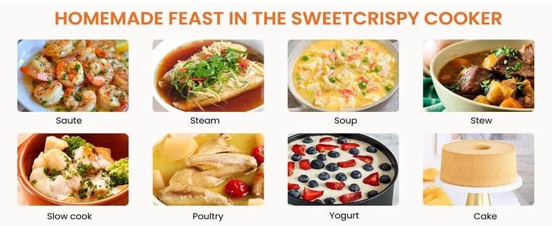 9 in 1 Electric Pressure Cooker 6 / 8 Quart, Steamer, Multi-Functional Smart Pot, Stainless Steel