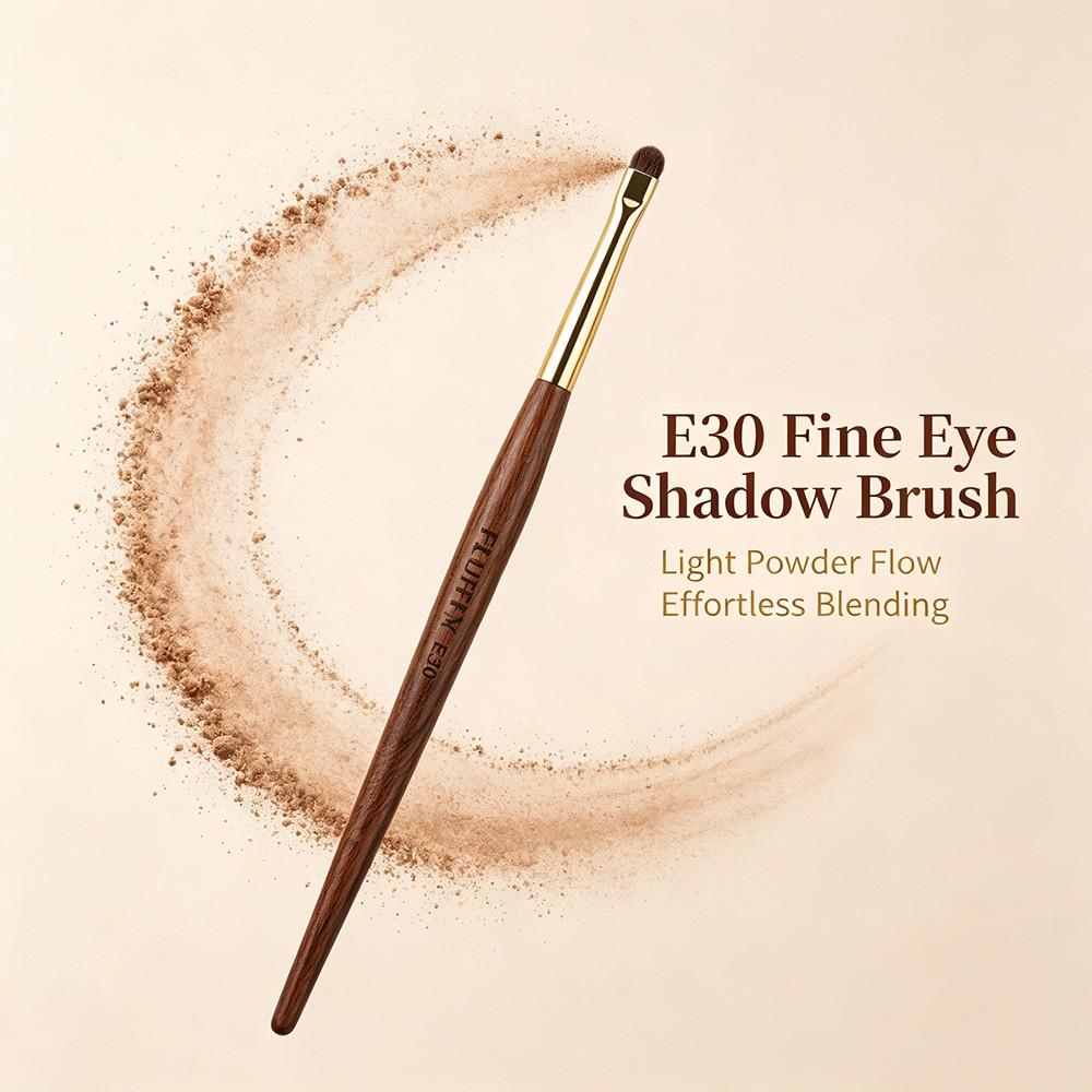 E30 Horse Hair Fine Eye Shadow Brush, Small Eyeshadow Eyeliner Brush, Handmade Rosewood Copper Pipe, Makeup Brush for Eye Puffiness Details, Cosmetic Brushes