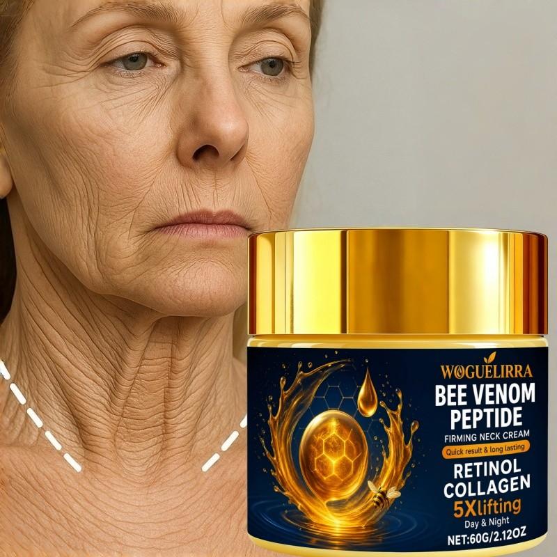 5x Collagen Bee Venom Cream, Moisturizer, Skin Care, Tightens Double Chin and Neck, Rich in Collagen, Retinol, Nicotinamide, Hyaluronic Acid, Suitable for All Skin Types