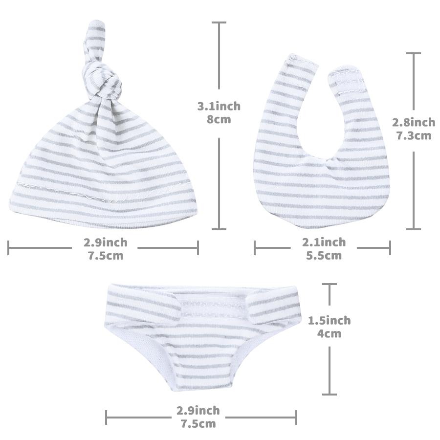 7 Inch Mini Reborn Doll, 1 Set Realistic Newborn Doll with Clothes & Hat, Soft Touch Waterproof Doll, Perfect Soft Cuddly Gift for Children, Lifelike Newborn Doll