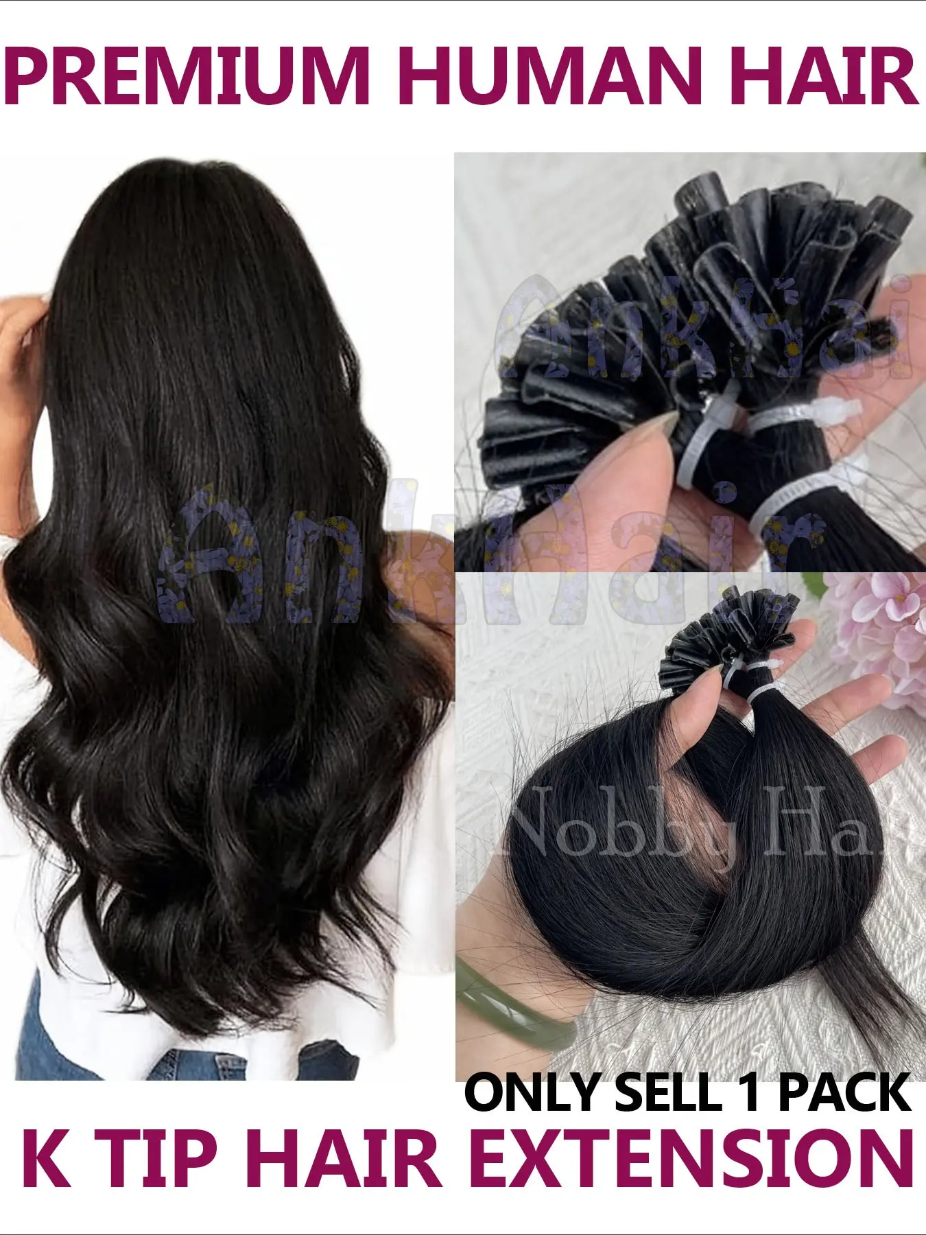 U-Tip Hair Extensions, 50pcs Nail Tip Human Hair, Pre-Bonded Real Hair, Straight, 12-20 Inches, 30g/pack, Glueless, Comfortable Wear