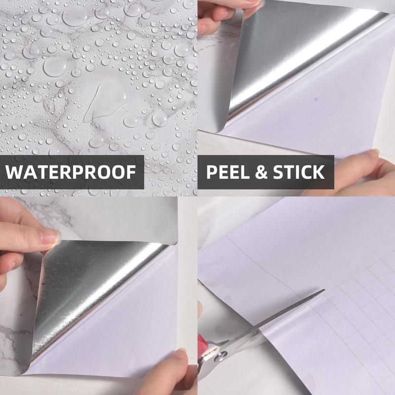 Marble Pattern Self-adhesive Sticker 1pc Waterproof Decorative Paper for Countertop Furniture Table Living Room Kitchen Bathroom Home Interior Decor Modern Pegatinas Decorativas