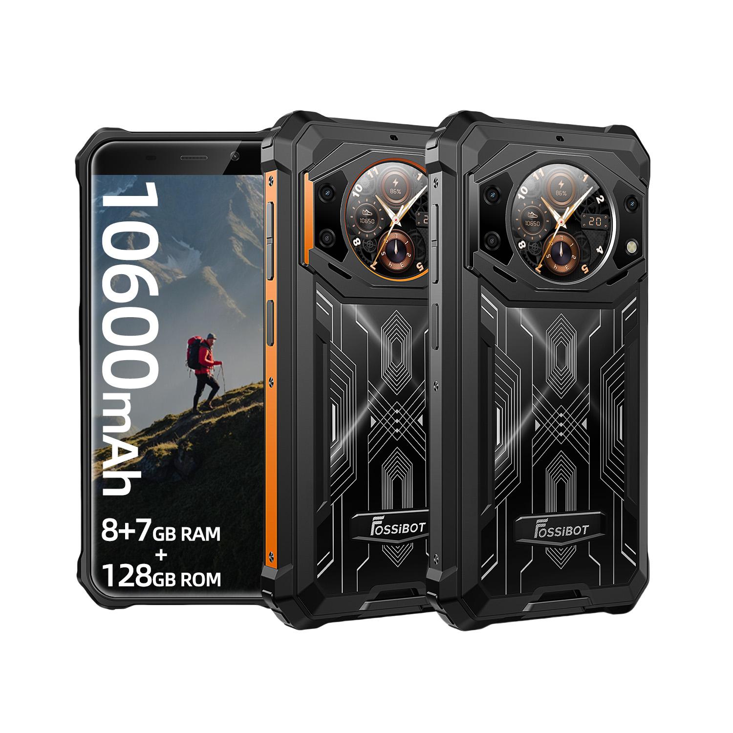 FOSSIBOT F101Pro Rugged Smartphone, 10600mAh Battery Cell Phone, 5.45" Screen, 8GB+7GB RAM, 128GB ROM, 24MP Camera, IP68 Waterproof, Drop-resistance 4G Smart Phone, Cool Gadgets for Men