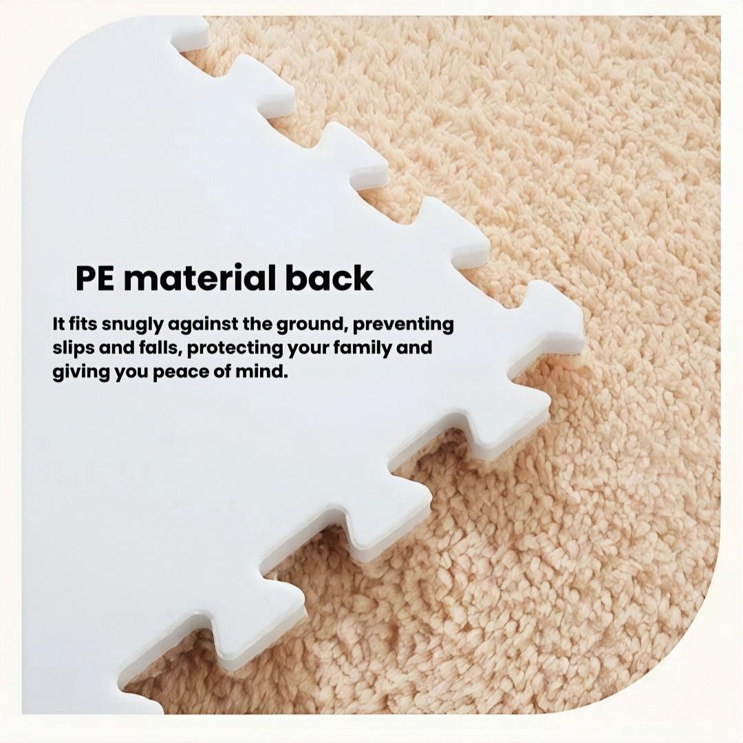 24-piece patchwork foam floor mat, soft interlocking carpet tiles, fluffy puzzle area mat, suitable for bedroom and living room, Interlocking Washable Rugs, Super Soft Rug, Fluffy Nursery Rug, Furry Floor Rugs