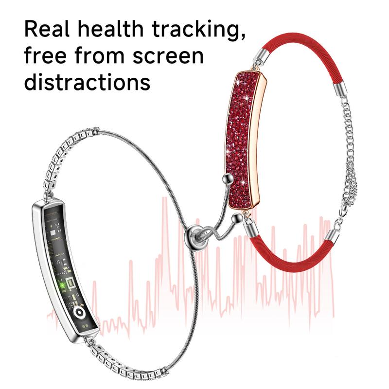 Lifebee Smart Fashion Bracelet, Women's Sport Diamond Ring, Accurate Heart Rate Pressure Sleep Monitoring, Syncs Data Via APP, Fitness Tracker