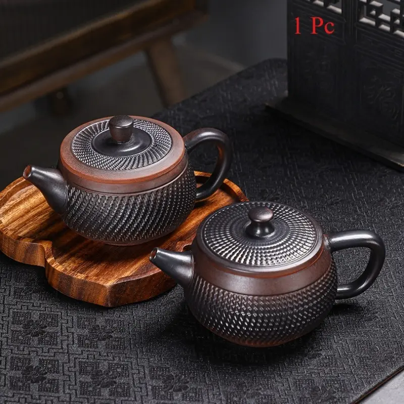 Purple Clay Teapot with Swivel Lid, Large Capacity Handmade Ceramic Tea Pot for Gongfu Tea, Home Brewing Kettle Set