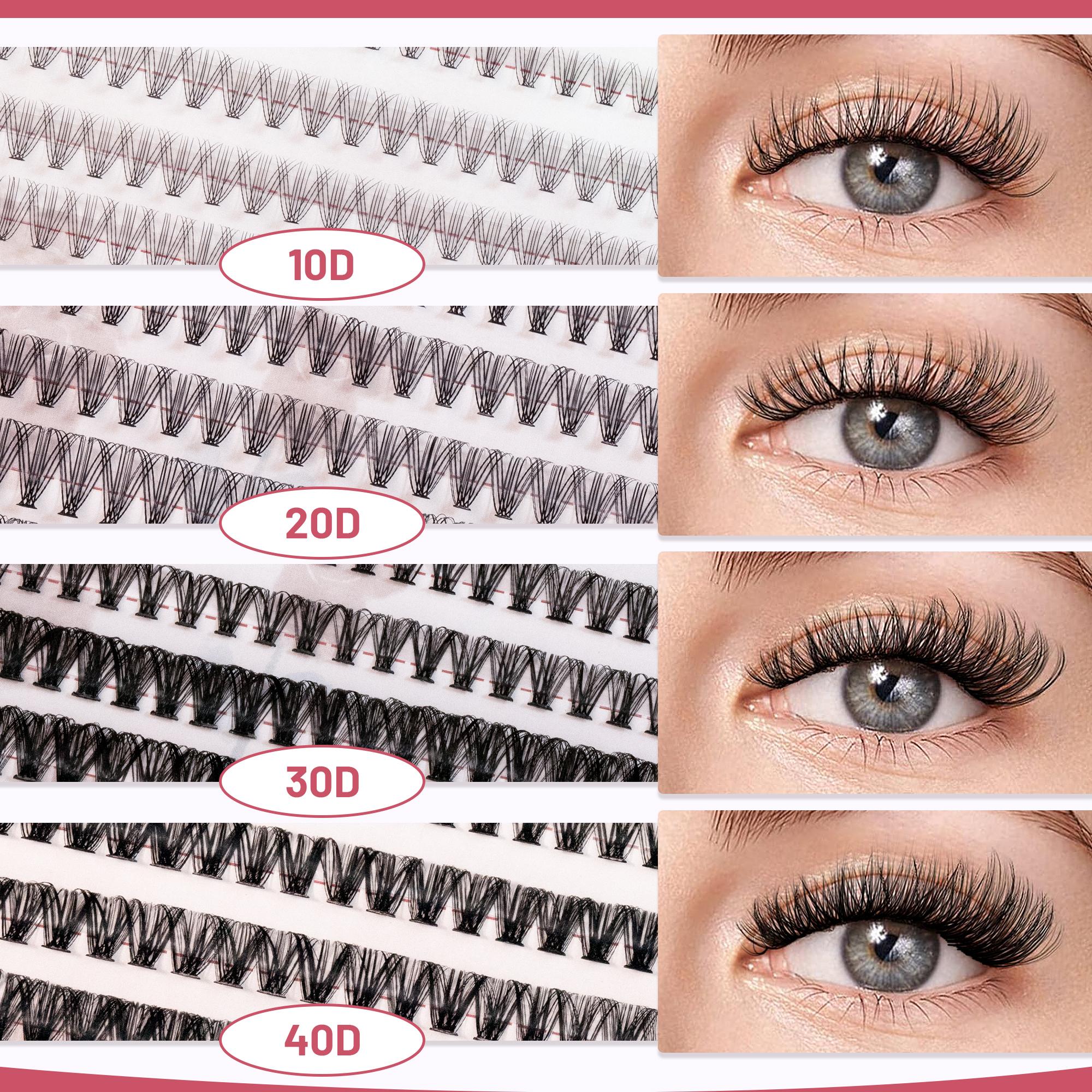 Mixed Length False Eyelashes Kit, 1 Box Natural Look Eyelash Extensions, Self Grafting Curl Eyelashes, DIY Eyelash Extensions, Eye Makeup Enhancement Eyelashes for Women, Eyelashes Clusters Cosmetic, Eyelashes Clusters, Lash Clusters Kit, Curly Lashes