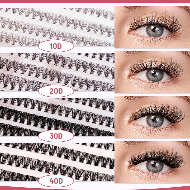 Mixed Length False Eyelashes Kit, 1 Box Natural Look Eyelash Extensions, Self Grafting Curl Eyelashes, DIY Eyelash Extensions, Eye Makeup Enhancement Eyelashes for Women, Eyelashes Clusters Cosmetic, Eyelashes Clusters, Lash Clusters Kit, Curly Lashes