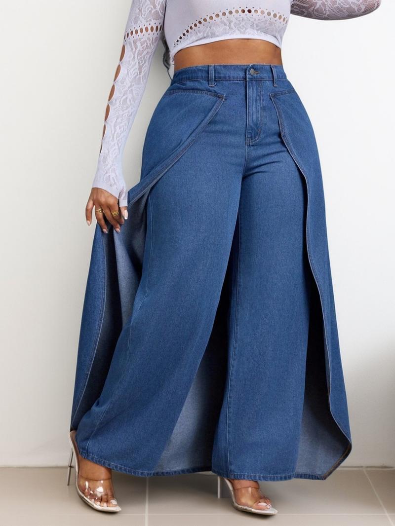 Women's Fashion Denim Jeans, Patchwork Design, Casual Style, Daily Wear, All-Season Women's Plus Size Jeans Women's Fashion Denim Jeans, Patchwork Design, Casual Style, Daily Wear, All-Season Women's Plus Size Jeans