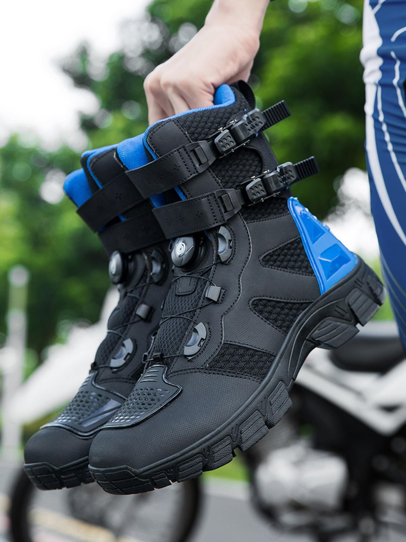 Men's Motorcycle Riding Shoes Waterproof Motocross Boots Anti-Slip Racing Shoes, Durable Motorbike Footwear for Safe Travel