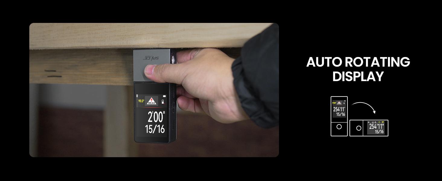 Mileseey D9 Pro 330Ft Professional Laser Measurement Tool, equipped with an IPS touchscreen interface, point-to-point measurement, live angle display, APP sync support, and a laser measuring tool with a visual aligning indicator. Rechargeable Range Finder