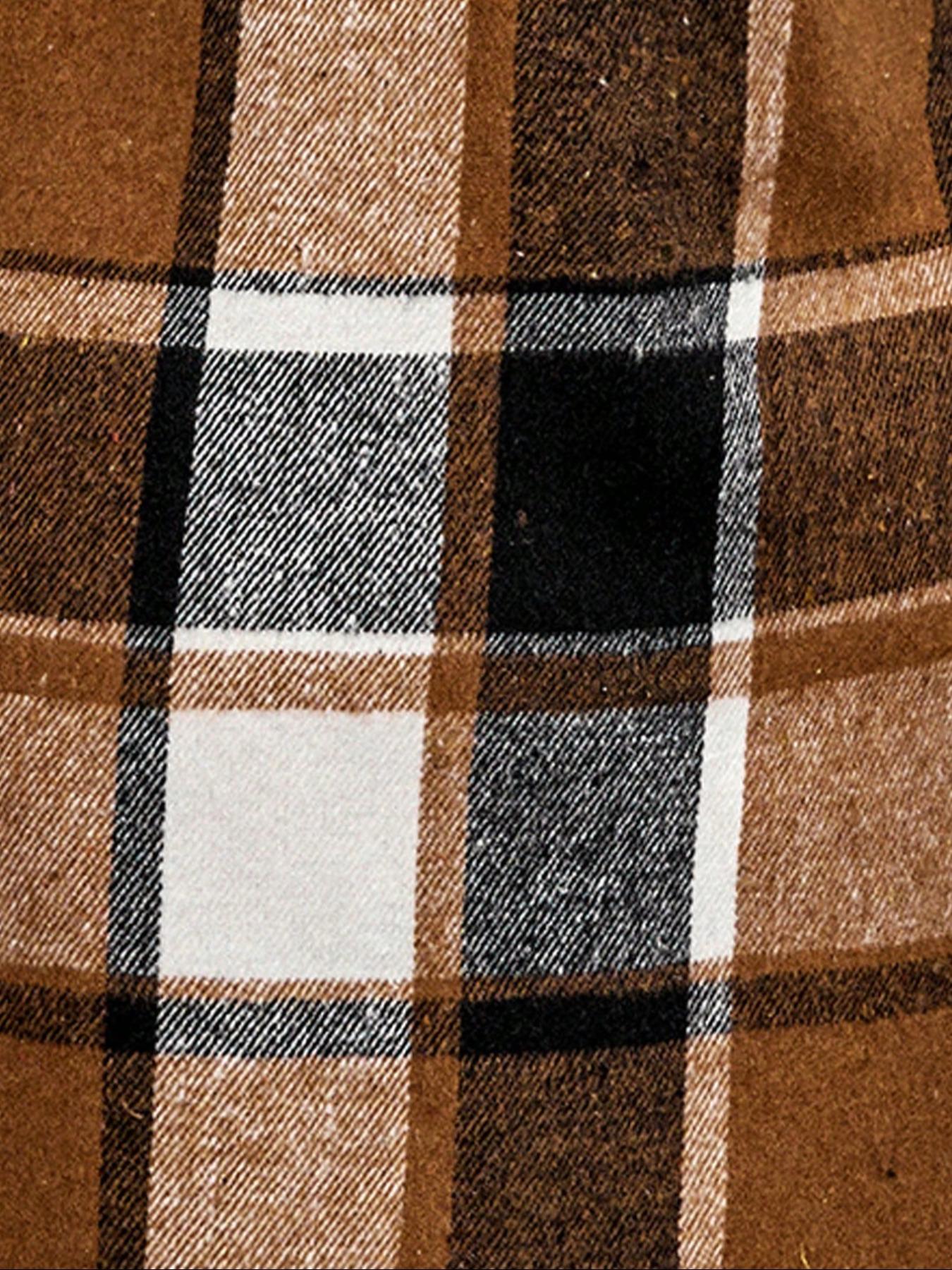 Women's Plaid V-Neck Zipper Sleeveless Dress, Fall Winter Fashion, Casual Style, Perfect for Daily Wear and Special Occasions