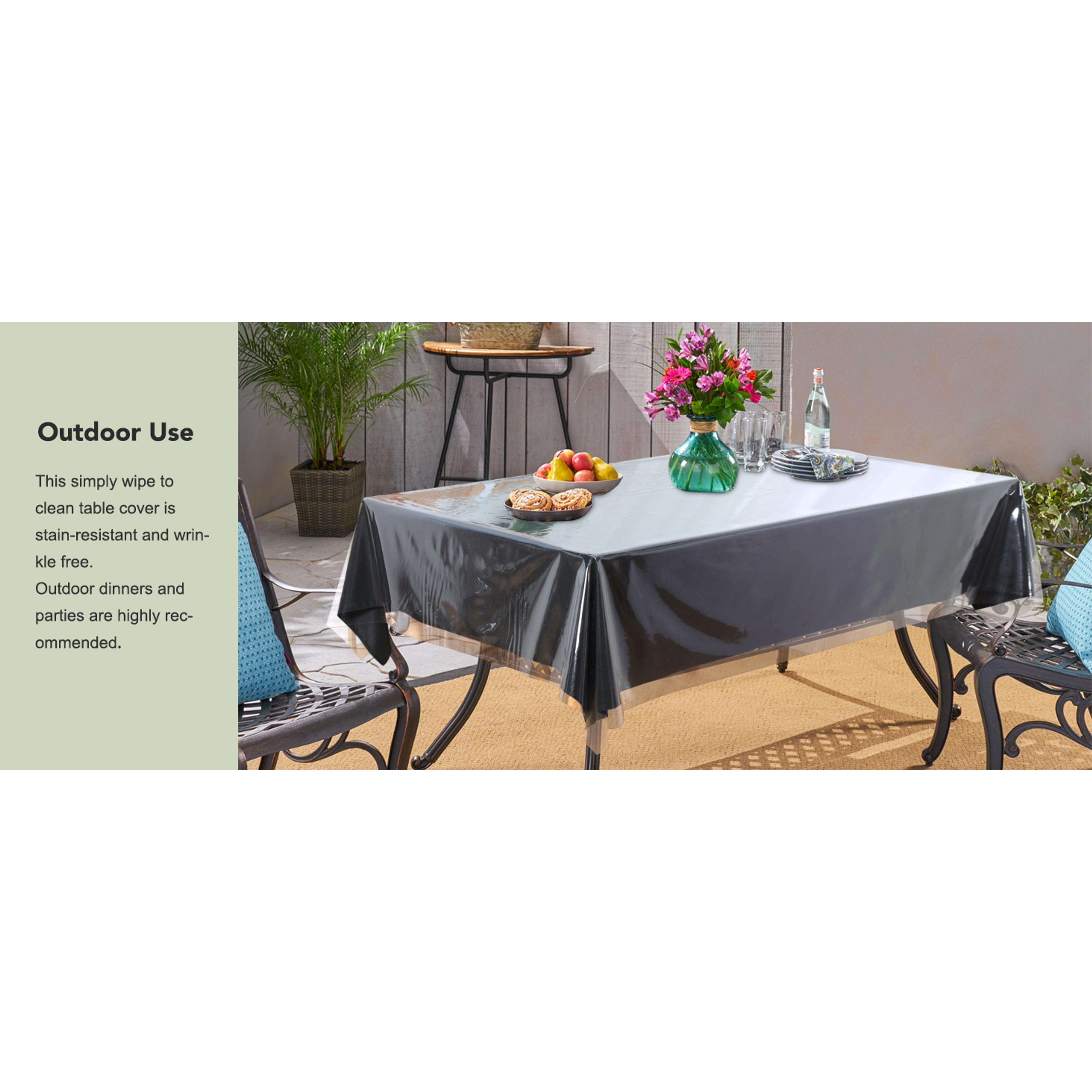 Clear Plastic 100% Waterproof Tablecloth - 54 x 78 Inch - Vinyl PVC Rectangle Table Cloth Protector Oil Spill Proof Wipe Clean Table Cover for Dining Tables, Parties & Camping, Crystal Clear Clear Plastic 100% Waterproof Tablecloth - 54 x 78 Inch - Vinyl PVC Rectangle Table Cloth Protector Oil Spill Proof Wipe Clean Table Cover for Dining Tables, Parties & Camping, Crystal Clear
