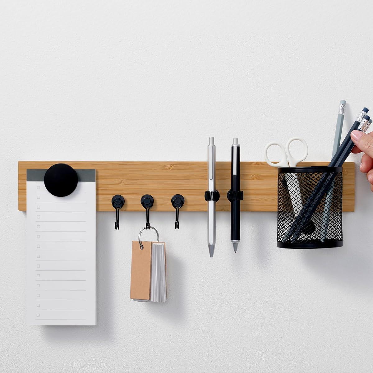 16" Magnetic Knife Holder for Wall, No-Drill Bamboo Knife Magnetic Strip, Extra strong Knife Holder, Self Adhesive Tape