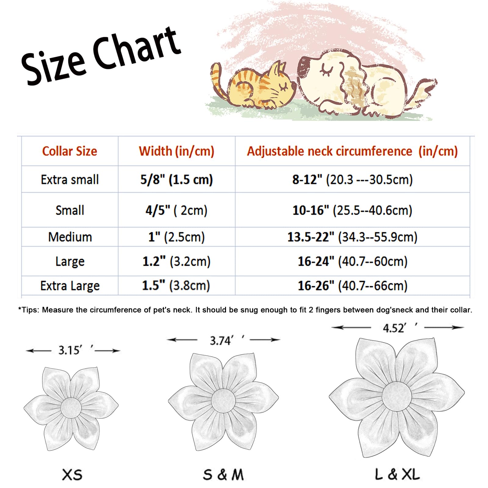 Pink Daisy Flower Dog Collar - Adjustable Spring Collar with Flower Tie for Small, Medium, and Large Dogs (Boys & Girls)