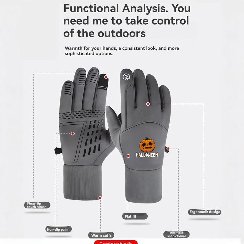 1 pair with Studios Halloween Horror Nights Pumpkin HalloweenCostume Horror Nights Pwinter gloves Touchable gloves Touch Screen Breathable Running unisex sports gloves Soft holiday gifts Cozy Trendy Modern