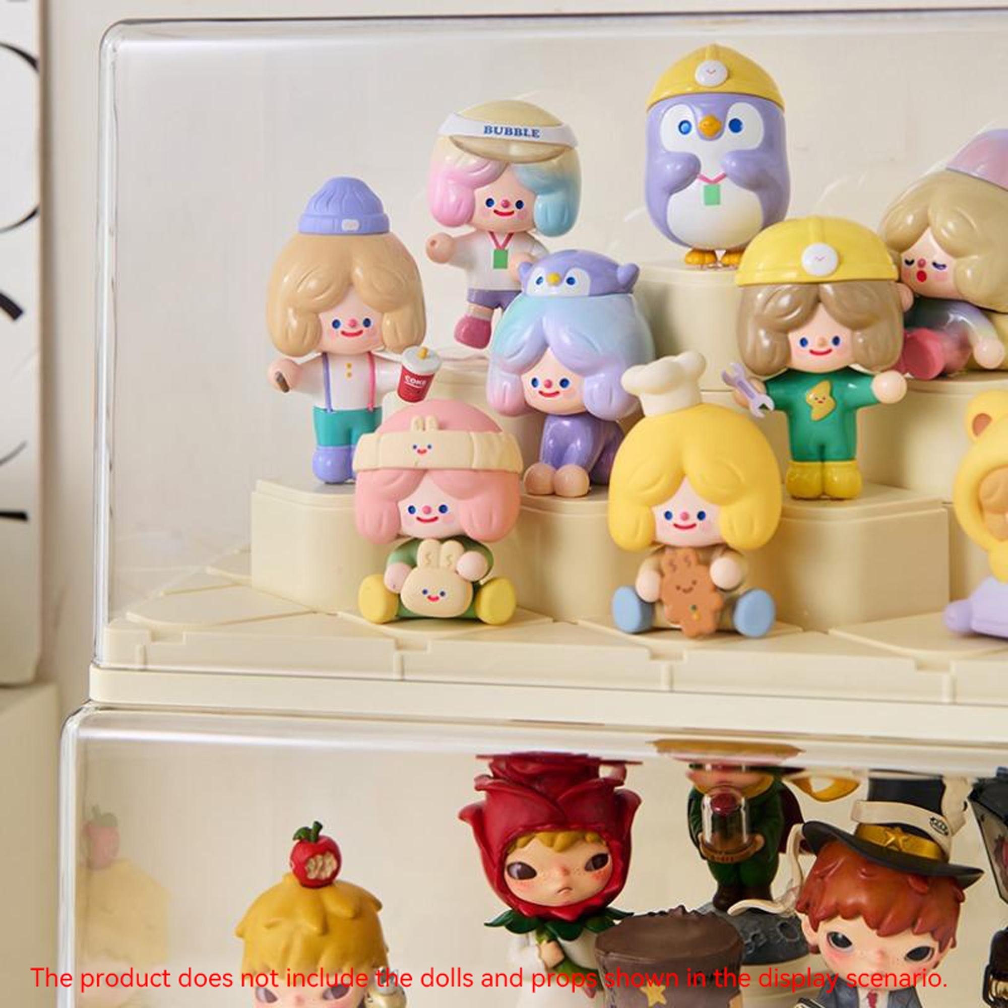 Handmade Plush Display Storage Box, Transparent Protective Cover, Dustproof Moisture-Proof, DIY Building Blocks Module, Stackable