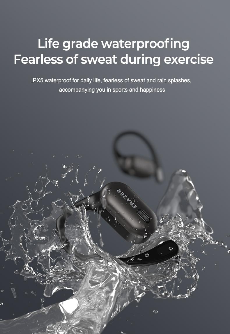 ERAZER XF38 OWS Wireless Bluetooth Earbuds HIFI Sound Quality Music Headphones for Gaming Travel Sports,Wireless Remote Control Built-in Mic