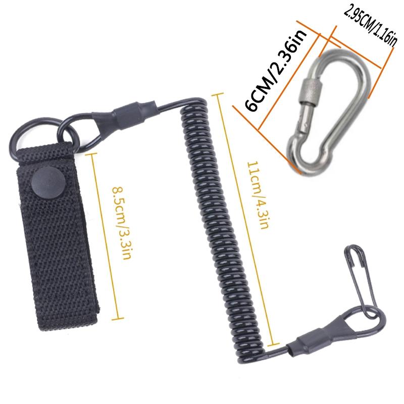 Spring Keychain Rope Set of Two with Carabiner, Adjustable Spring Rope for Hiking, Durable and Versatile Outdoor Gear Accessory