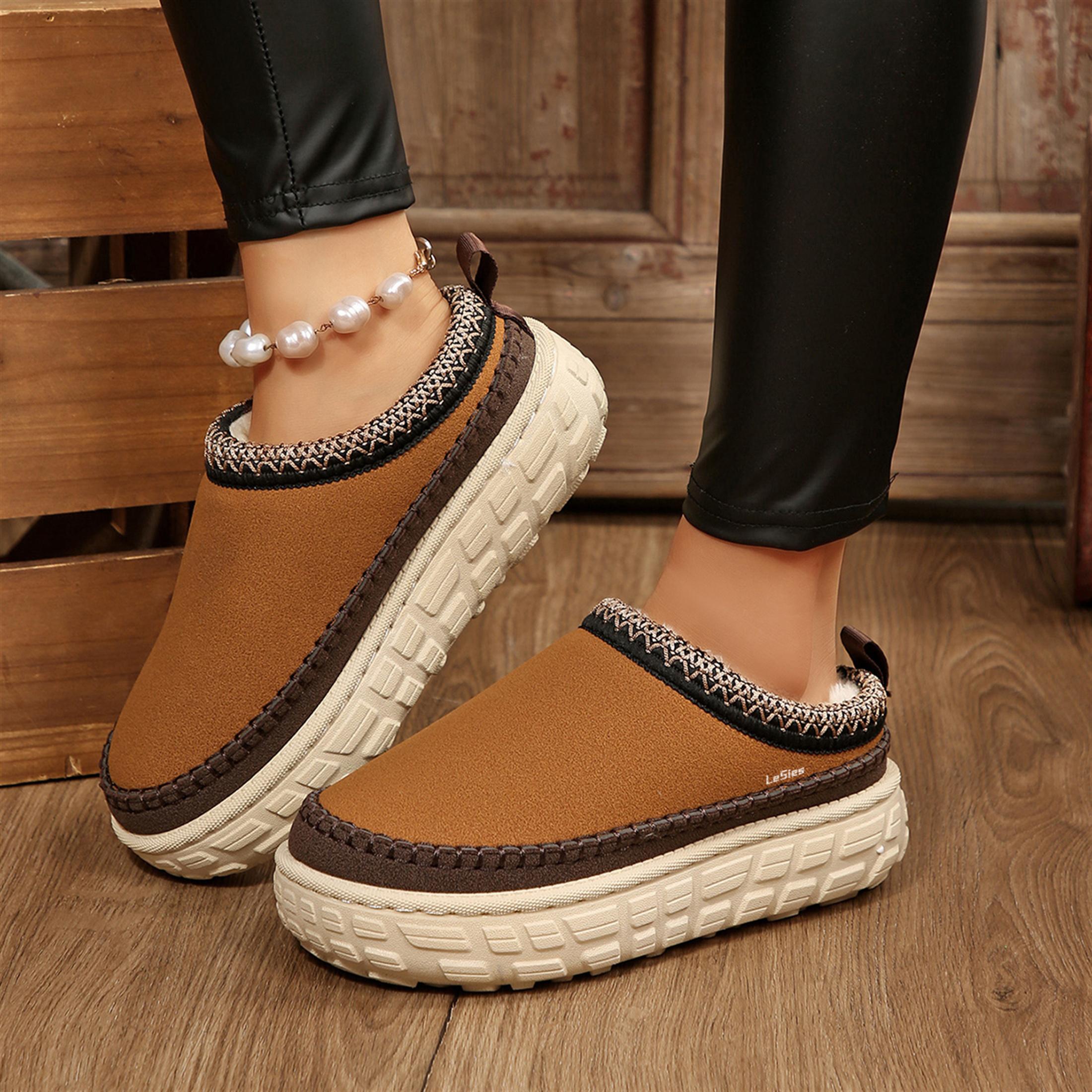 Cozy Platform Fuzzy Slippers for Women Short Ankle Mini Snow Boots with Anti-Slip Sole Lined with Winter Warm Furry Perfect for Indoor & Outdoor Shoes Cozy Platform Fuzzy Slippers for Women Short Ankle Mini Snow Boots with Anti-Slip Sole Lined with Winter Warm Furry Perfect for Indoor & Outdoor Shoes