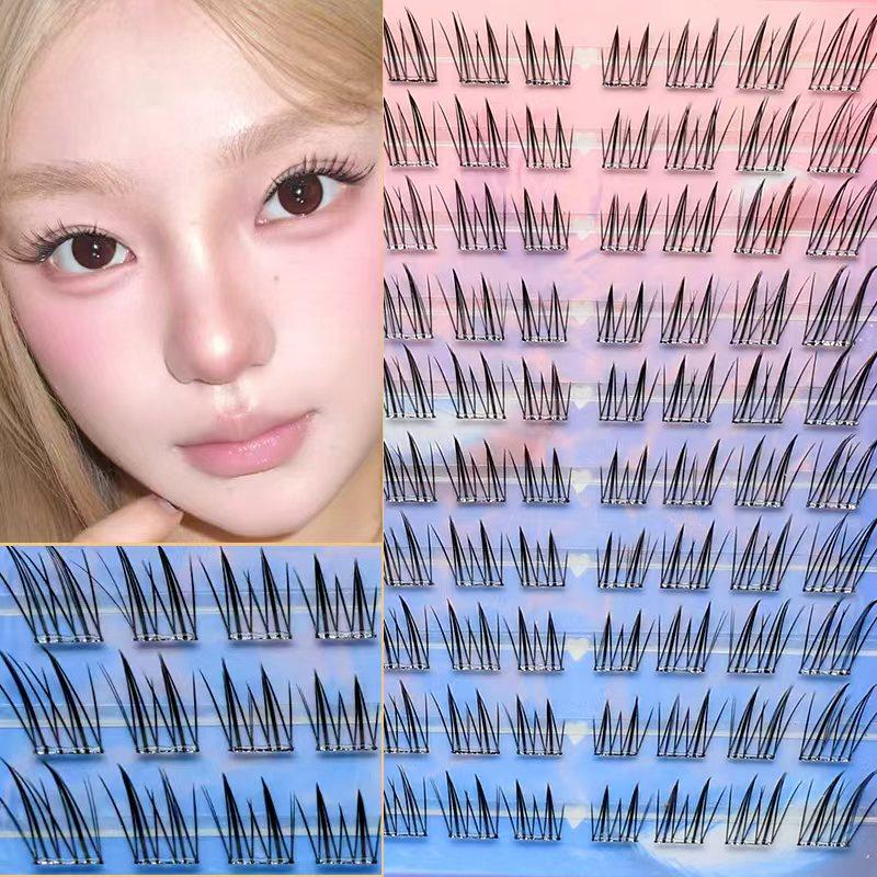 Natural Dense Long Tail False Eyelashes, Cross Style C Curl Patch, 10-12mm Thickness, Flammable Liquid Free, Ca Prop 65 Compliant