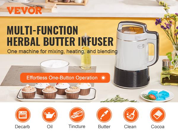 VEVOR Butter Maker Machine, 6 Functions Herbal Infuser, Magic Butter Machine Oil Infusion Machine with Customizable Temperature And Time, Herbal Recipe Book All Accessories Included