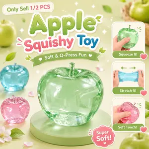 1/2 PCS Fruit Apple Squishy Toy, Apple Squishies, Soft Q-Press Fidget Toy, Realistic Squeeze Luck Apples Rebounding Stress Ball, Kids Anxiety Relief Sensory Toy, Party Gift, Birthday Gift, Decompression Squeeze, Stress Relief Tool