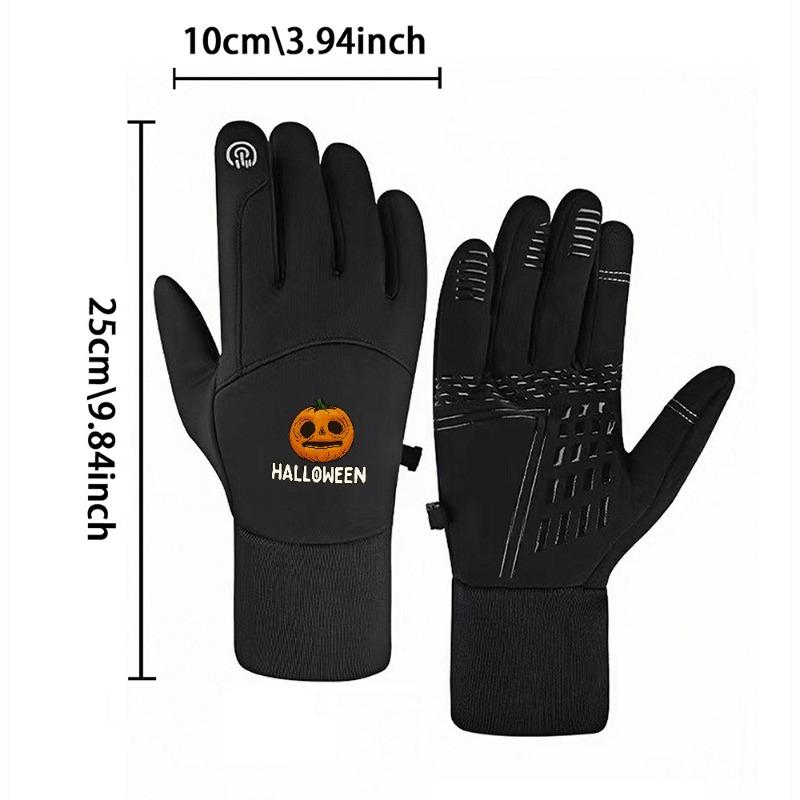 1 pair with Studios Halloween Horror Nights Pumpkin HalloweenCostume Horror Nights Pwinter gloves Touchable gloves Touch Screen Breathable Running unisex sports gloves Soft holiday gifts Cozy Trendy Modern