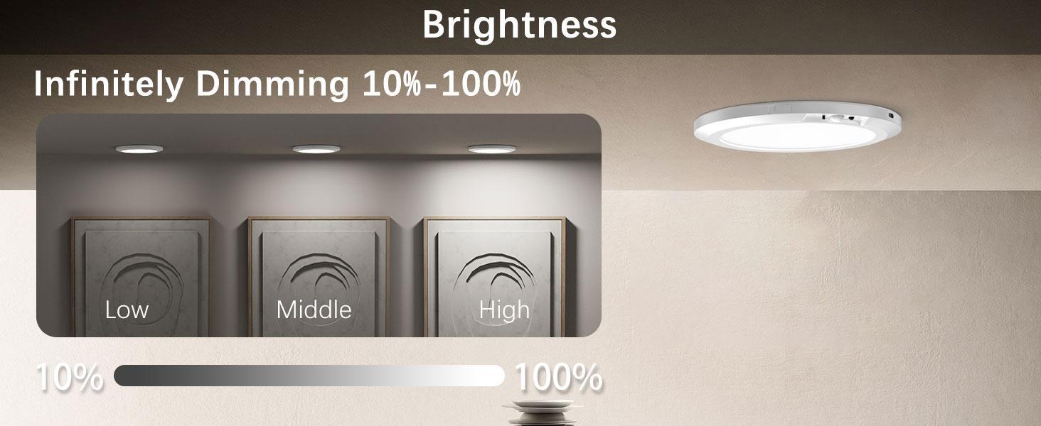 Motion Sensor Ceiling Light with Remote – Indoor Ceiling Lighting Lamp 10000mAh Battery Powered Rechargeable Magnetic LED Light for Closet Shower Stairs Hallway Garage, 3 Color 10 Brightness, No Wiring