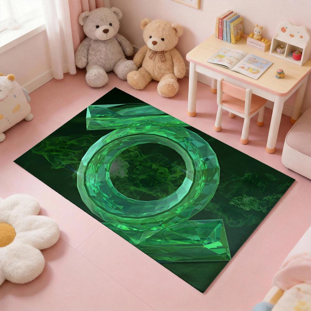 G-Green Lantern superhero Floor Mat Thickened Soft Flannel Rug – Non-Slip, Absorbent & Wear-Resistant Indoor Mat for Entryway, Living Room & Daily Home Use