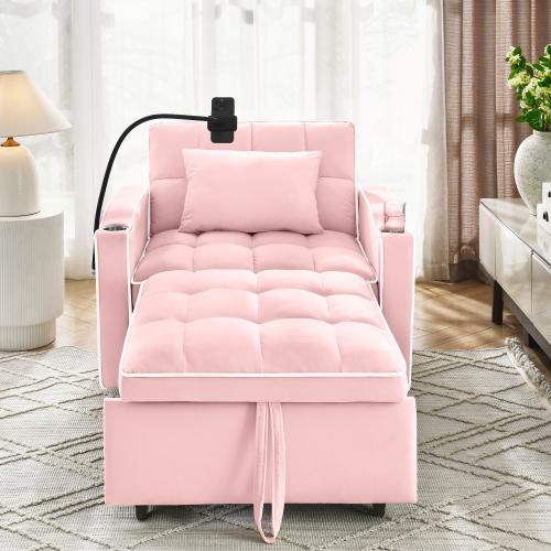 Convertible Sleeper Chair Sofa Bed Adjustable Pull Out Sleeper Chair Bed Multi-Pockets Folding Sofa Bed for Living Room Bedroom Small Space,3-in-1 Sofa Bed